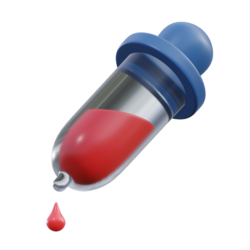 A dropper filled with red liquid, perfect for creating AI alt text SEO and effective keyword generation for AI alt tags on the page focusing on SEO AI alt image.